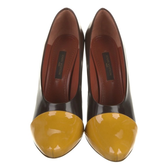 Louis Vuitton Shoes - Louis Vuitton Two-Tone Brown and Yellow Heels